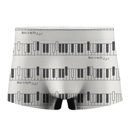 Piano Pattern Print Men's Boxer Briefs