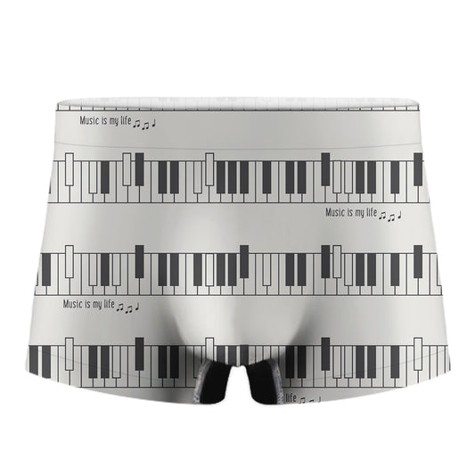 Piano Pattern Print Men's Boxer Briefs