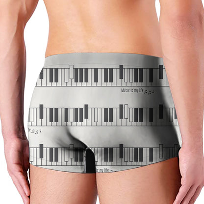 Piano Pattern Print Men's Boxer Briefs