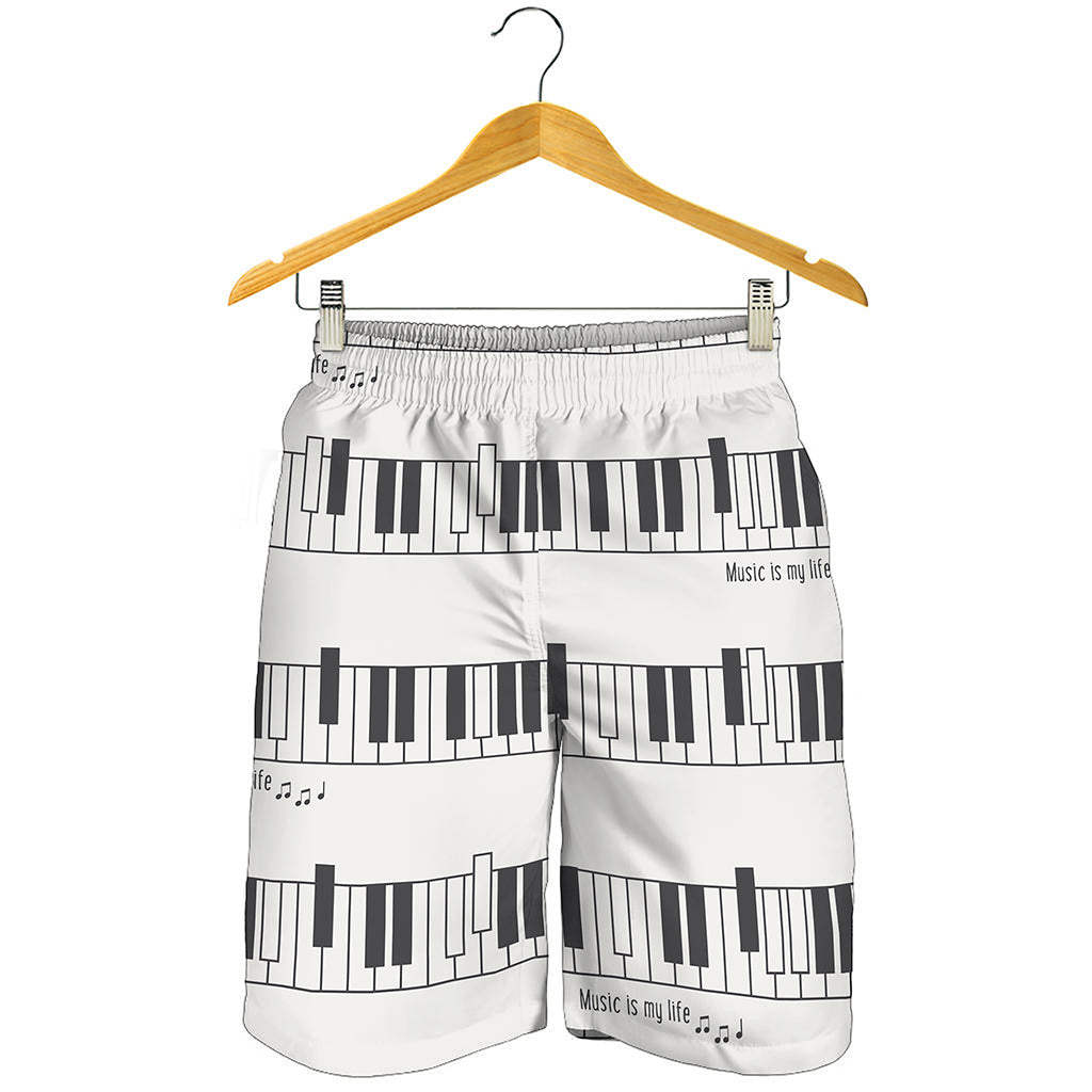 Piano Pattern Print Men's Shorts