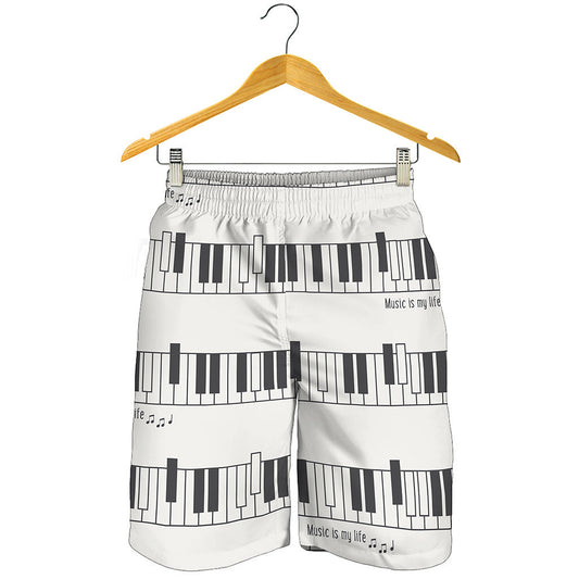 Piano Pattern Print Men's Shorts