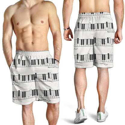 Piano Pattern Print Men's Shorts