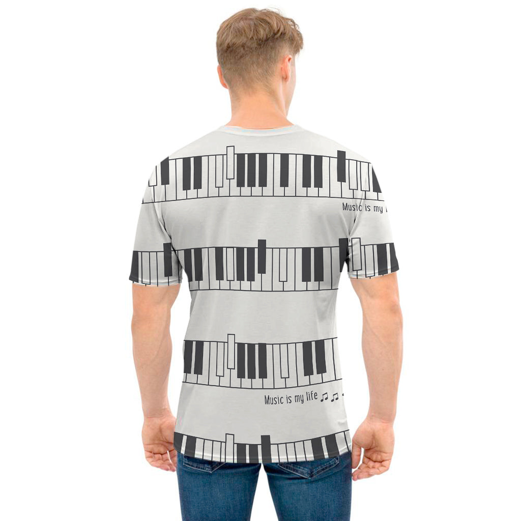 Piano Pattern Print Men's T-Shirt