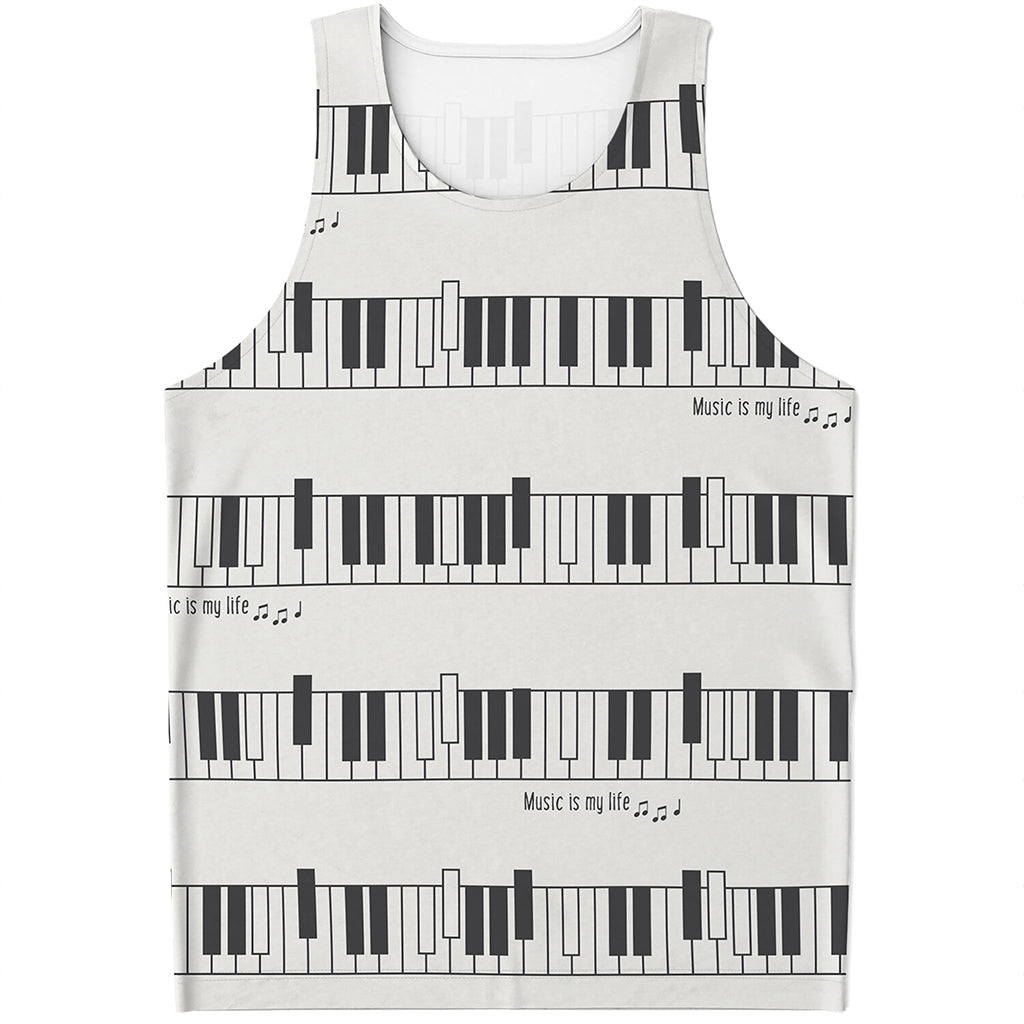Piano Pattern Print Men's Tank Top