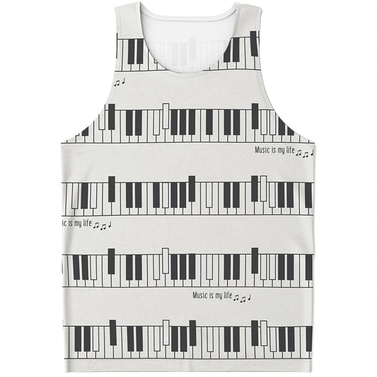 Piano Pattern Print Men's Tank Top