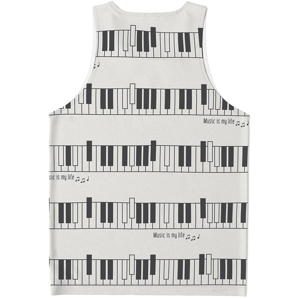 Piano Pattern Print Men's Tank Top