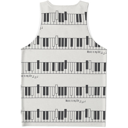 Piano Pattern Print Men's Tank Top