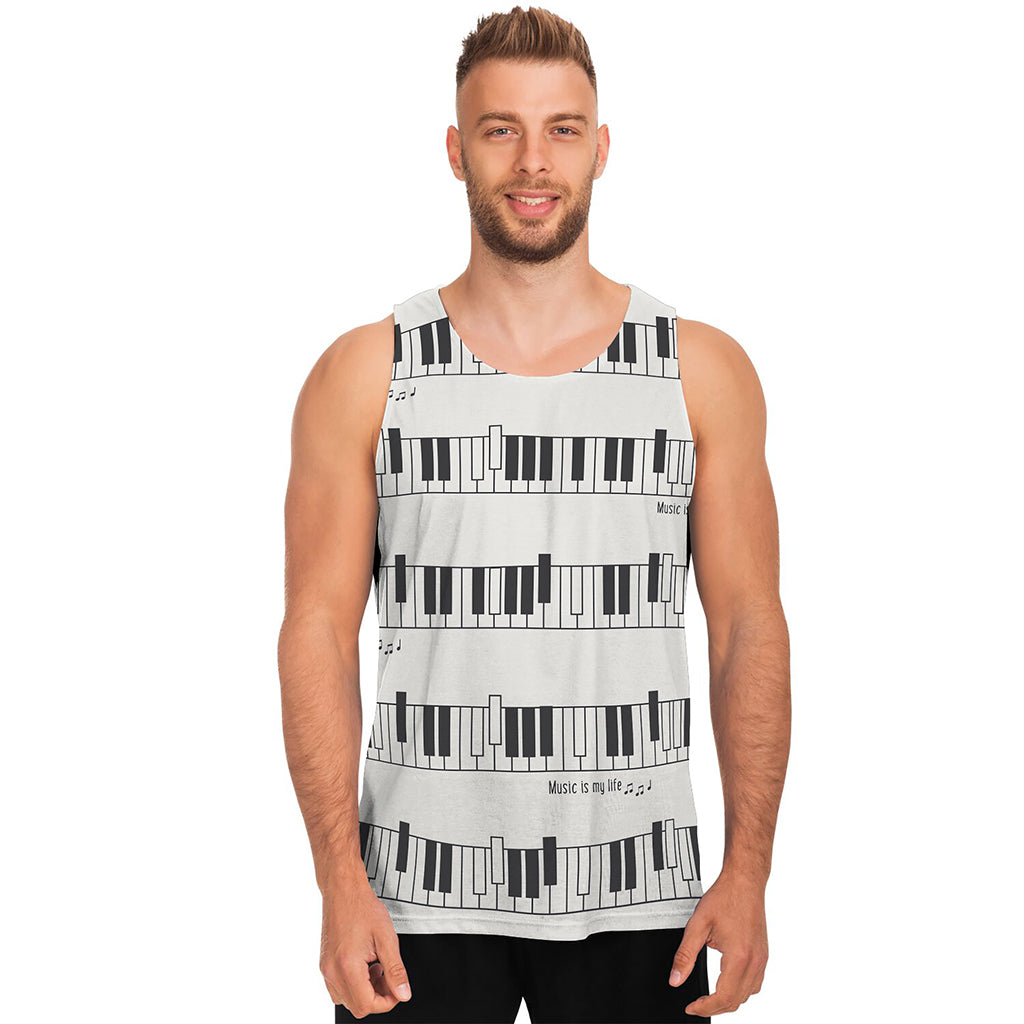 Piano Pattern Print Men's Tank Top