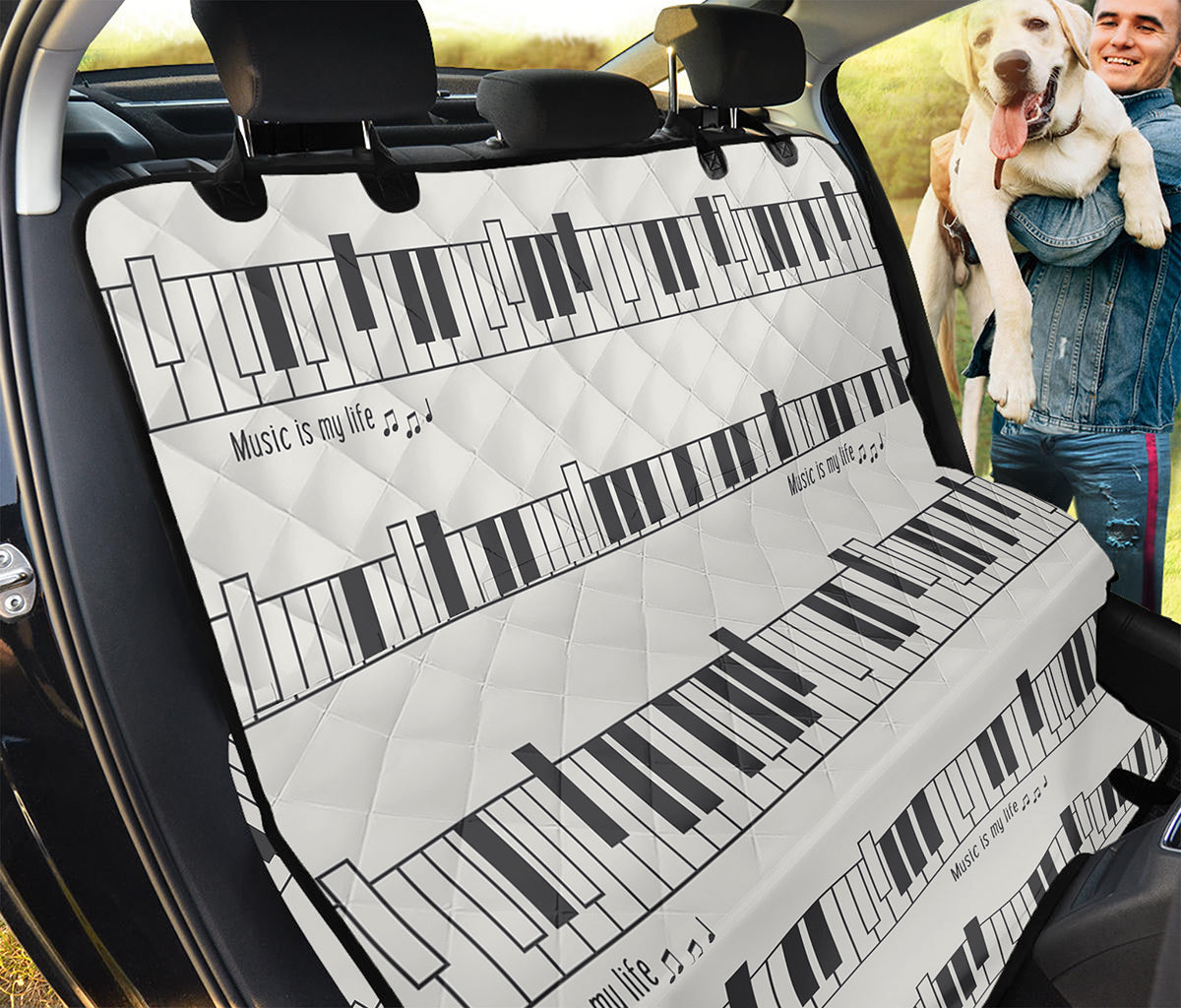 Piano Pattern Print Pet Car Back Seat Cover