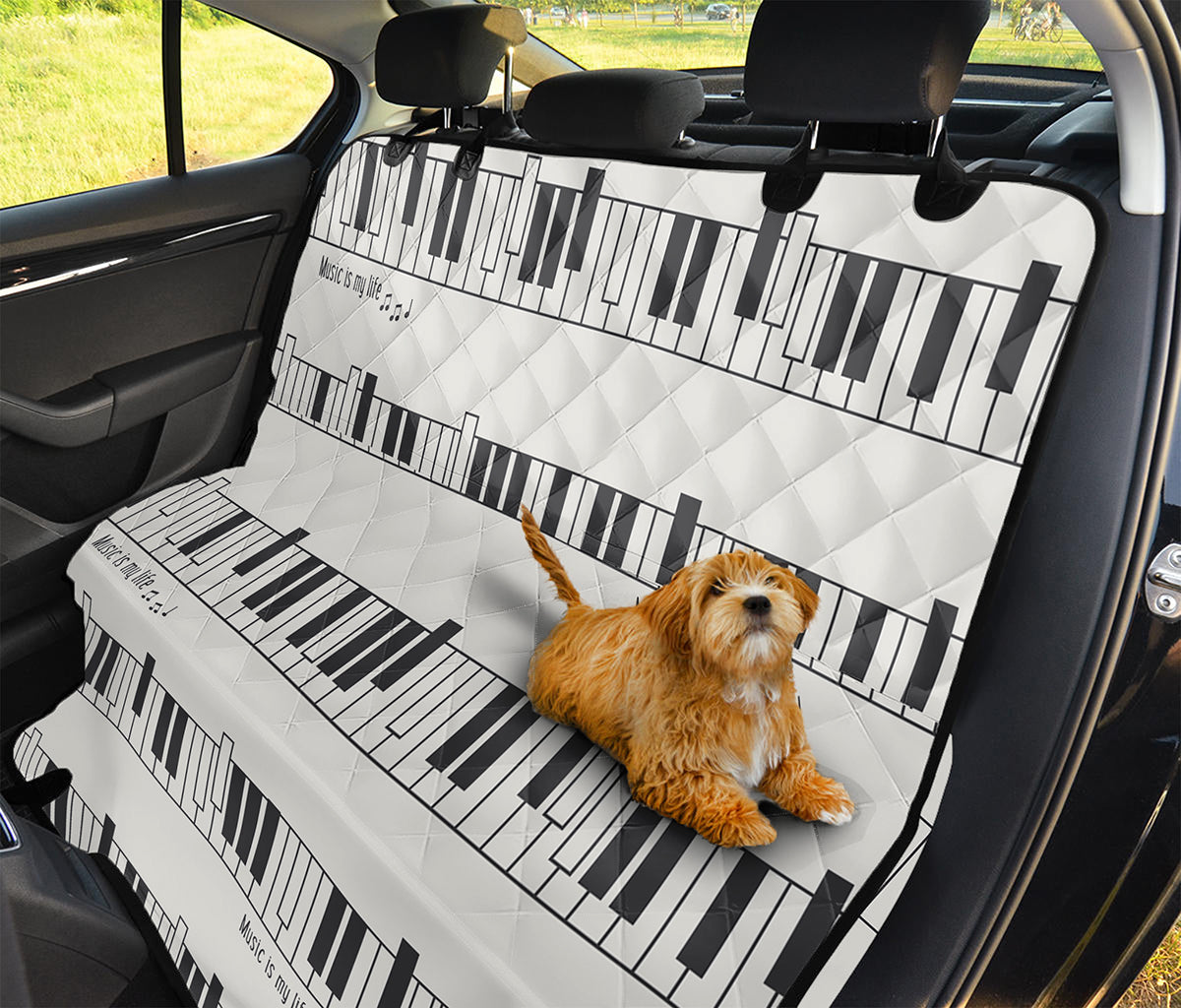 Piano Pattern Print Pet Car Back Seat Cover