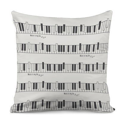 Piano Pattern Print Pillow Cover