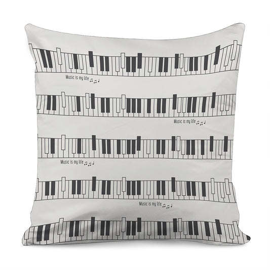 Piano Pattern Print Pillow Cover