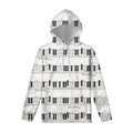 Piano Pattern Print Pullover Hoodie