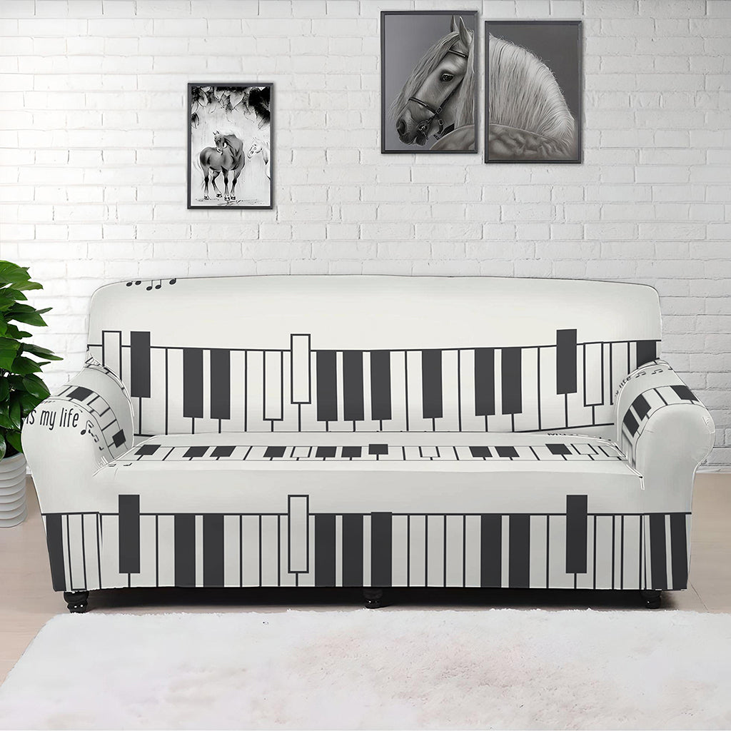 Piano Pattern Print Sofa Cover