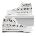 Piano Pattern Print White High Top Sneakers