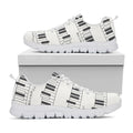 Piano Pattern Print White Running Shoes