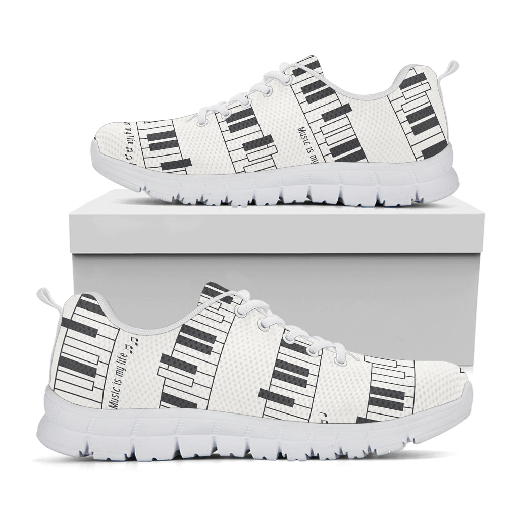 Piano Pattern Print White Sneakers