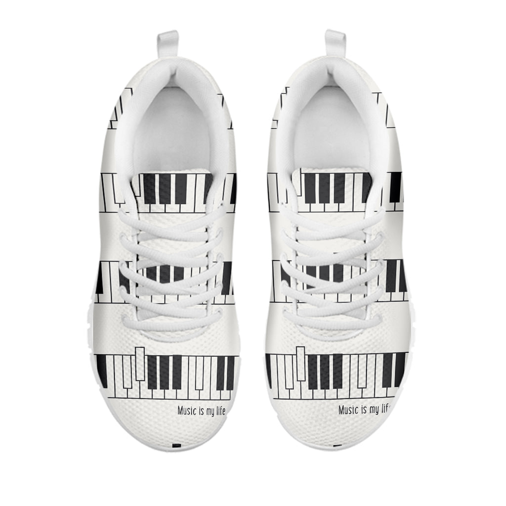 Piano Pattern Print White Sneakers