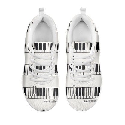 Piano Pattern Print White Sneakers