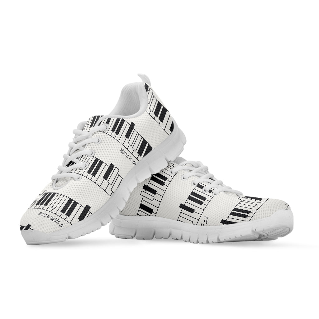 Piano Pattern Print White Sneakers