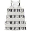 Piano Pattern Print Women's Racerback Tank Top