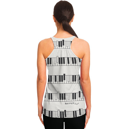 Piano Pattern Print Women's Racerback Tank Top