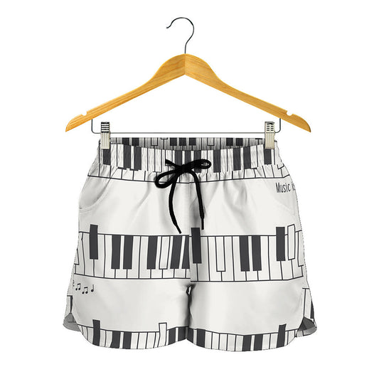 Piano Pattern Print Women's Shorts