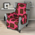 Pieces of Chocolate Pattern Print Armchair Protector