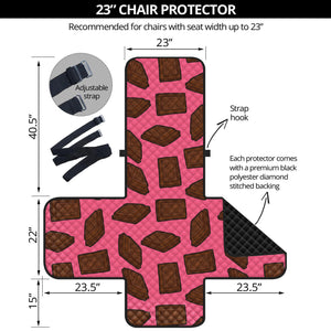 Pieces of Chocolate Pattern Print Armchair Protector