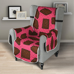 Pieces of Chocolate Pattern Print Armchair Protector