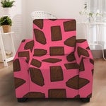 Pieces of Chocolate Pattern Print Armchair Slipcover