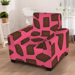 Pieces of Chocolate Pattern Print Armchair Slipcover