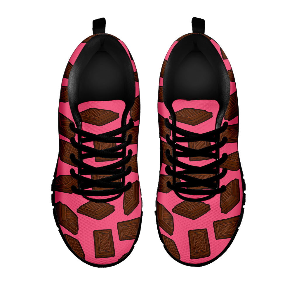 Pieces of Chocolate Pattern Print Black Sneakers