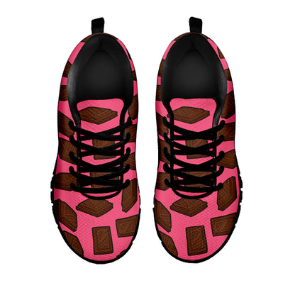 Pieces of Chocolate Pattern Print Black Sneakers