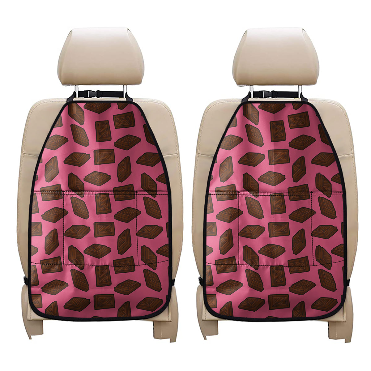 Pieces of Chocolate Pattern Print Car Seat Organizers