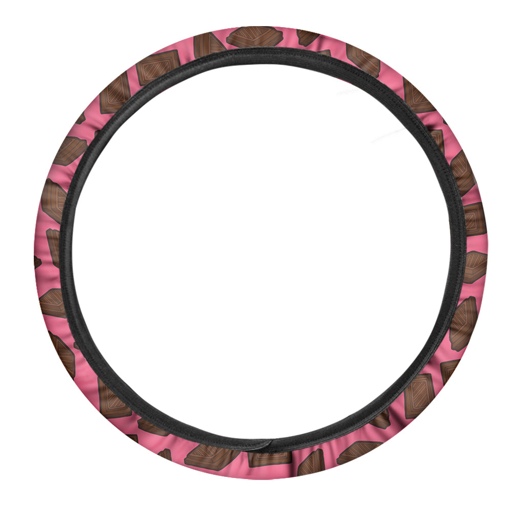 Pieces of Chocolate Pattern Print Car Steering Wheel Cover