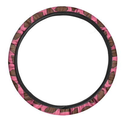 Pieces of Chocolate Pattern Print Car Steering Wheel Cover