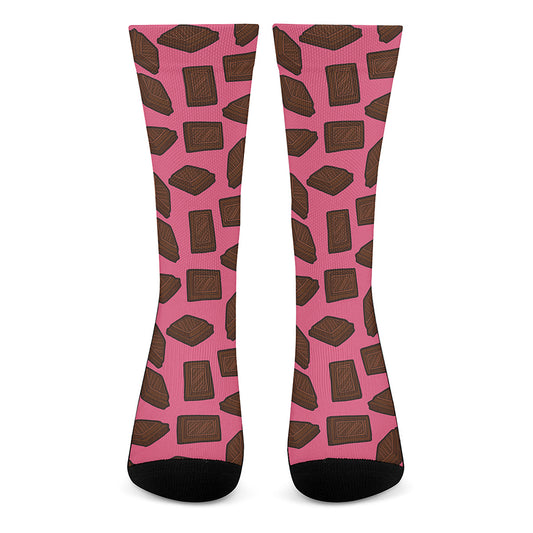 Pieces of Chocolate Pattern Print Crew Socks