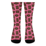 Pieces of Chocolate Pattern Print Crew Socks