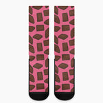 Pieces of Chocolate Pattern Print Crew Socks