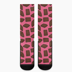 Pieces of Chocolate Pattern Print Crew Socks