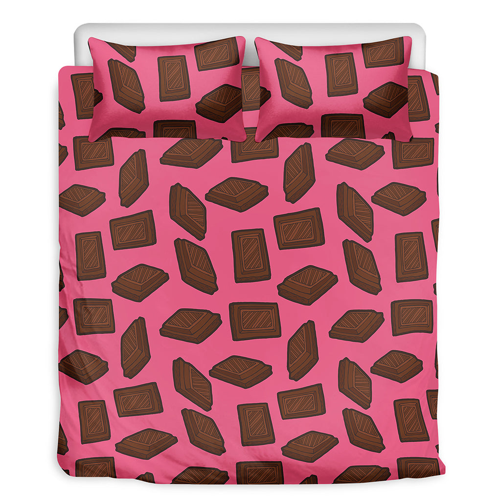 Pieces of Chocolate Pattern Print Duvet Cover Bedding Set