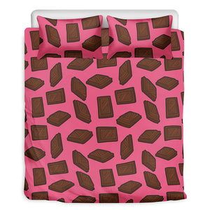 Pieces of Chocolate Pattern Print Duvet Cover Bedding Set