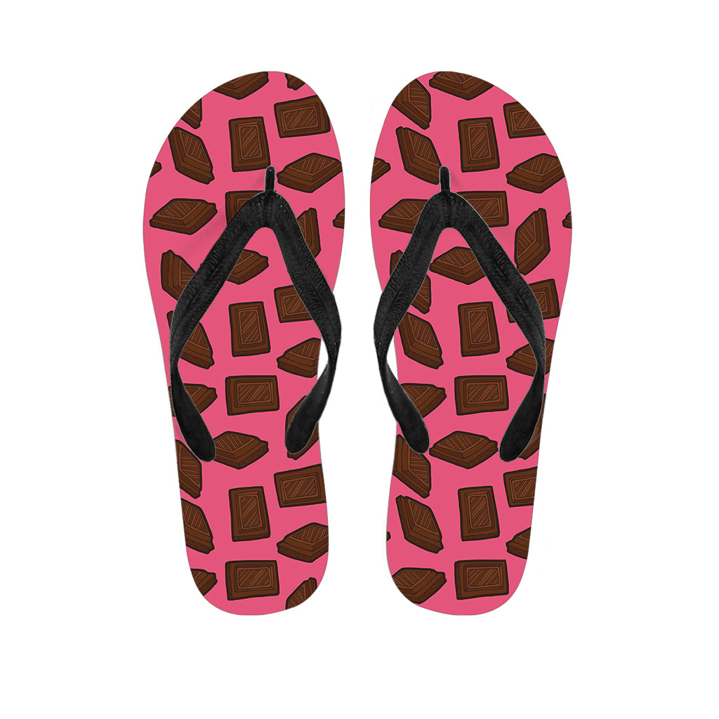 Pieces of Chocolate Pattern Print Flip Flops