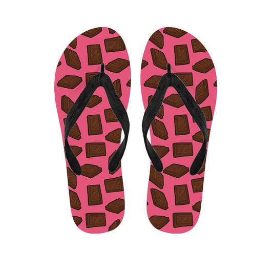 Pieces of Chocolate Pattern Print Flip Flops