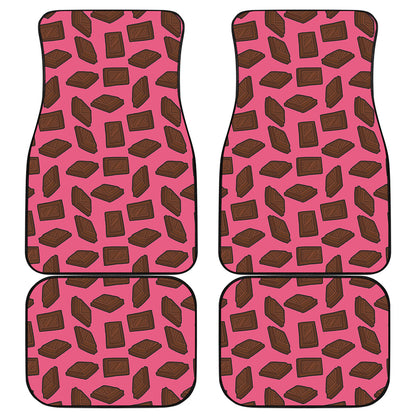 Pieces of Chocolate Pattern Print Front and Back Car Floor Mats