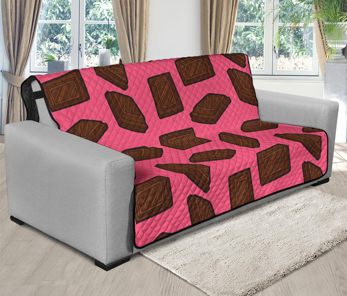 Pieces of Chocolate Pattern Print Futon Protector