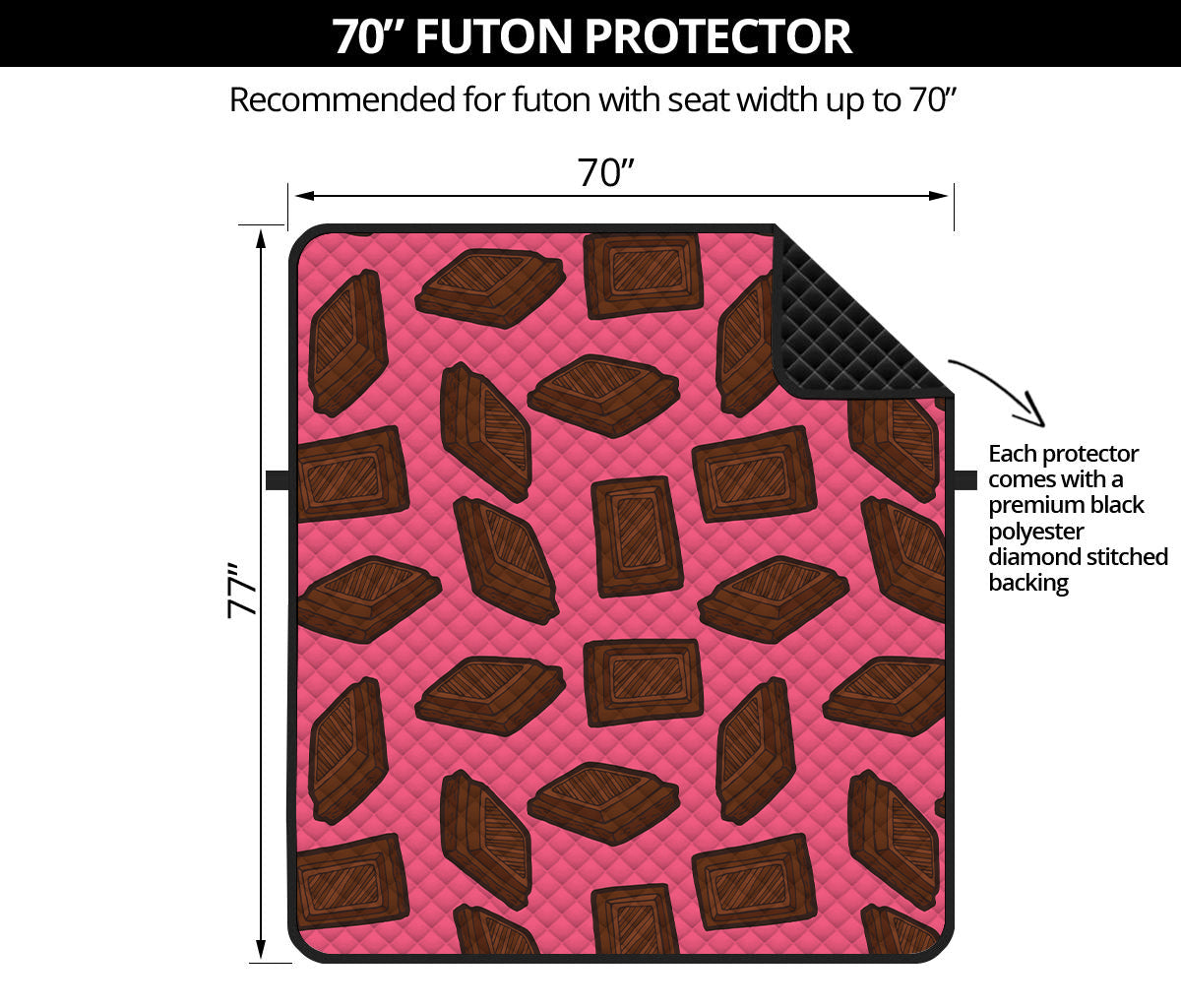 Pieces of Chocolate Pattern Print Futon Protector