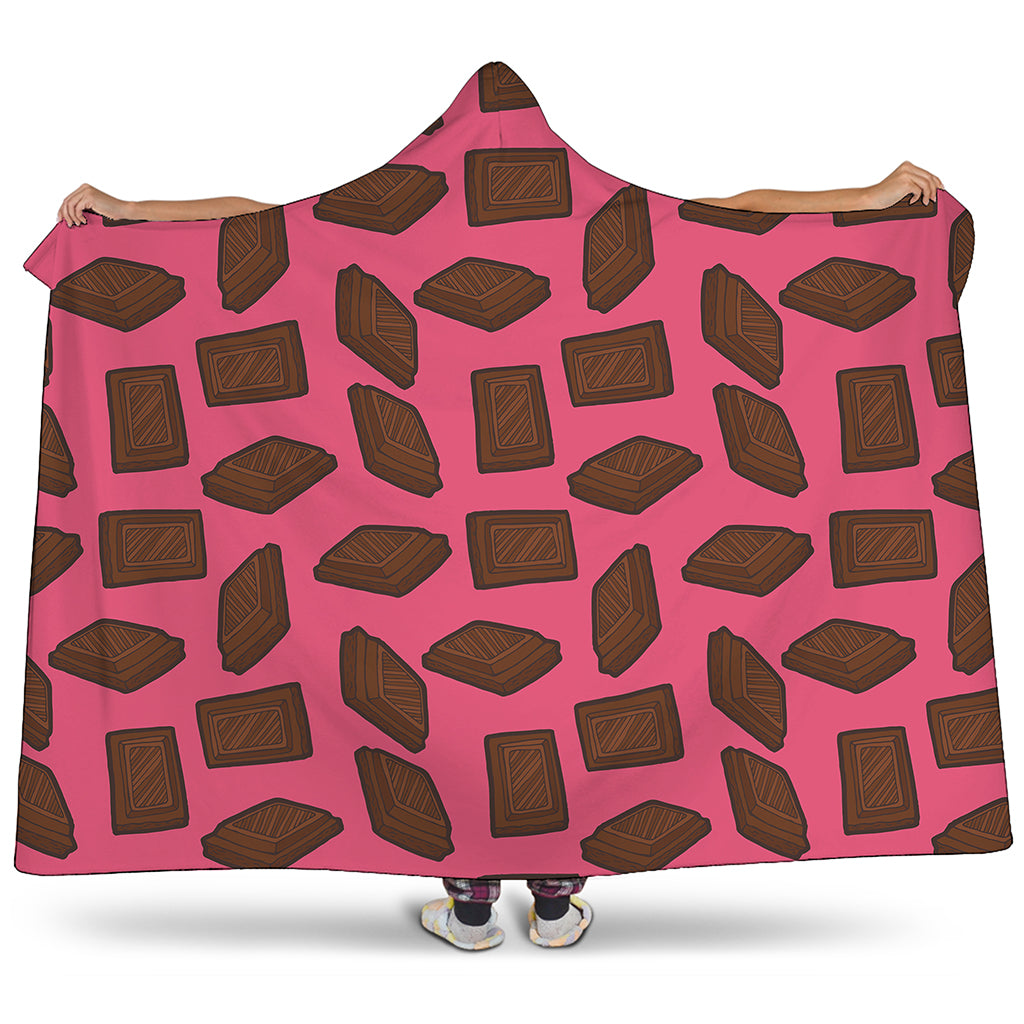 Pieces of Chocolate Pattern Print Hooded Blanket