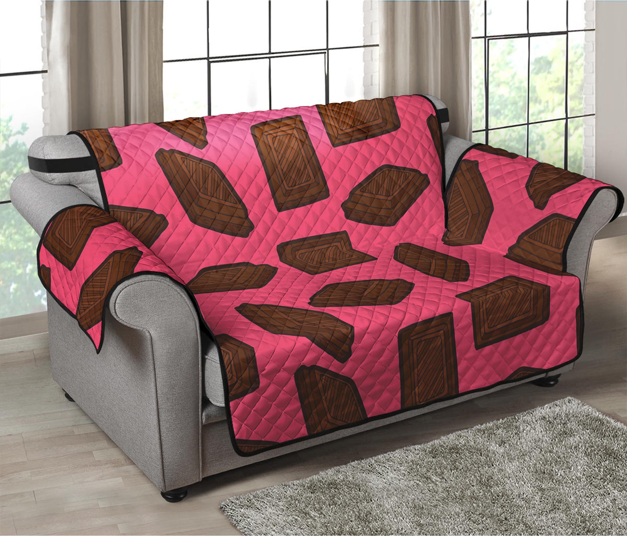 Pieces of Chocolate Pattern Print Loveseat Protector